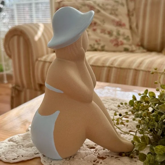 Ashland Summer Decor Light Blue Bandeau Bikini Curvy Bathing Beauty Figurine - Picture 3 of 9